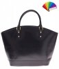 Kožené kabelka shopper bag Genuine Leather čierna 11A